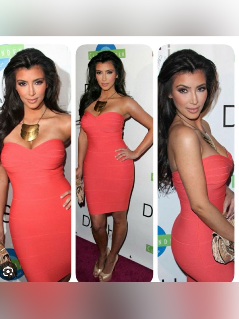 Herve Léger - Strapless Fuchsia Bandage Bodycon Dress